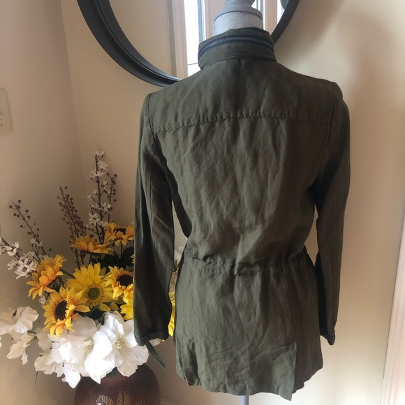 NWT Dear John Army Green Linen Jacket. Size XS. - Picture 2 of 3